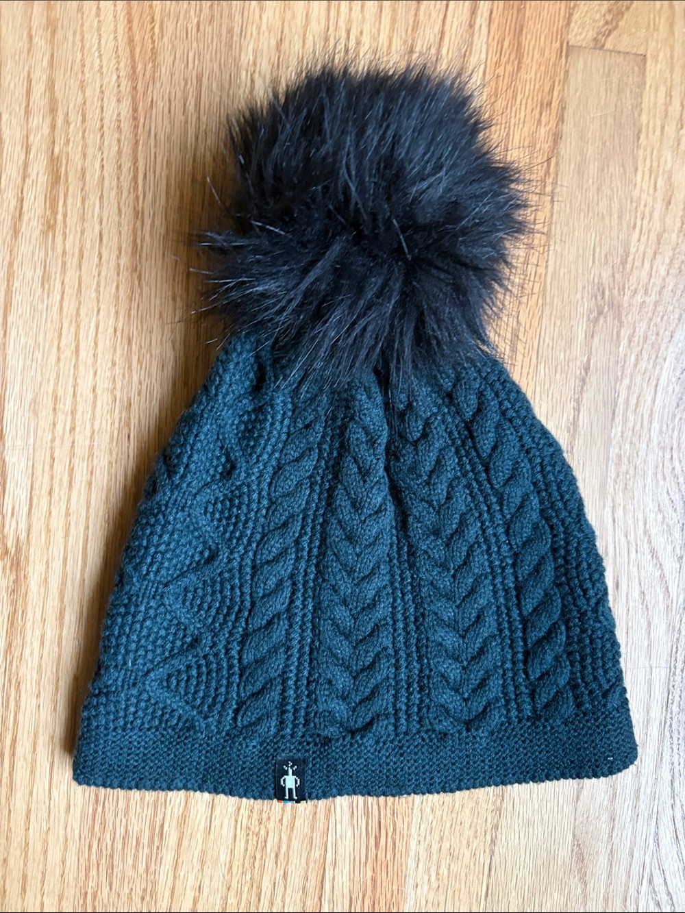 Smartwool  Cable Knit Pom Beanie - black with Black Pom
